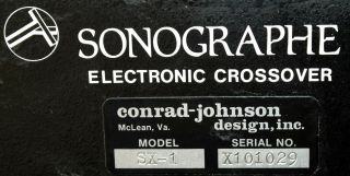 Conrad Johnson Sonographe SX - 1 Crossover 7