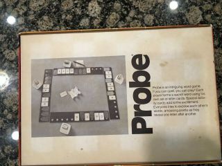 Vintage Probe Board Game of Words 1974 Parker Brothers 100 Complete 3