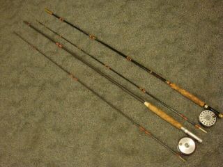 2 Vintage Fly Fishing Rod & Reel Combos Martin J C Higgins 8 