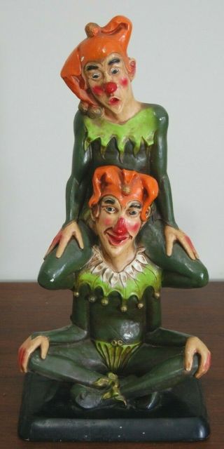 Vintage 1967 Universal Statuary Corp Clown Figurines Jesters 407