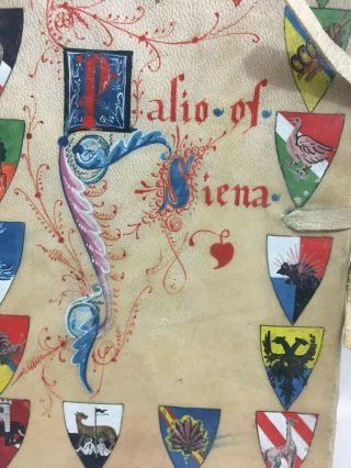 Orig.  1899 Palio of Siena Lady of August Hand Painted Vellum Cover W.  Heywood 2