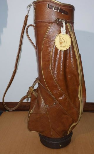 The Golden Bear Jack Nicklaus Golf Bag By Macgregor,  Vintage Leather