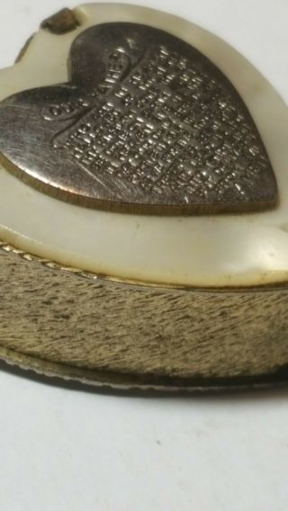 Vintage Heart Shaped goldtone Rosary locket with lords prayer pendant Catholic 3