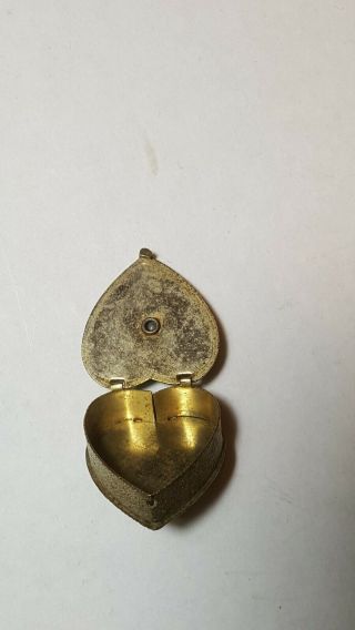 Vintage Heart Shaped goldtone Rosary locket with lords prayer pendant Catholic 5