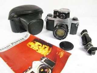 Asahi Pentax S1a,  Case,  Book,  Meter & Takumar 1:2/55mm Lens Exc.