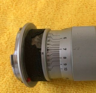 Leica Elmar 90mm f4 MF bayonet mount lens chipped vulcanite 4