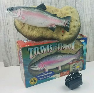 Vintage Gemmy Animated Travis The Singing Trout Wall Mount Display W/box 1999
