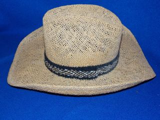 Vintage Resistol Stagecoach Straw Western Cowboy Hat Blackfoot 6 7/8 Long Oval
