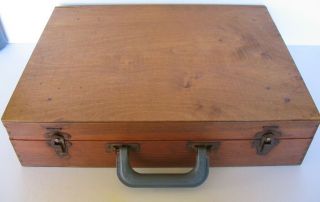 Vintage Artist Wood Paint Box Case 17 X 13 X 4 Dovetail W/ Supplies