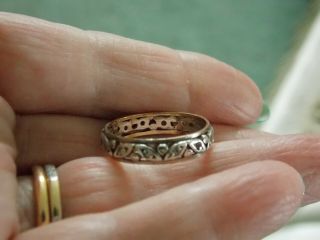 Lovely 1970s Vintage 9ct Gold & Silver White Spinel Full Eternity Ring Size Q