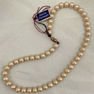 Vintage Hattie Carnegie Strand Faux Pearl Bead Choker Necklace Tags