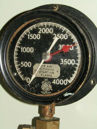 Vintage Ashcroft Gauge Hp Air To Engine Starting Flasks 4000 Lbs Steam Punk Art