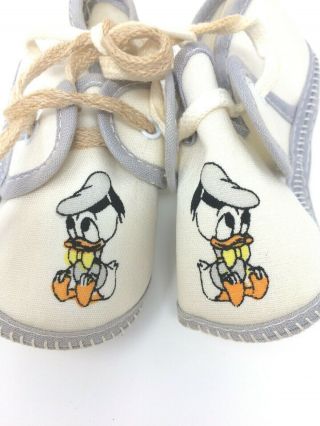 Nos Vintage Baby Donald Duck Infant Or Toy Doll Cloth Walt Disney Tag Shoes 4 "