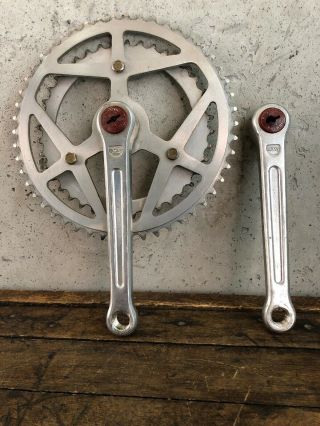 Vintage Maxy Aluminum Cranks And Sprockets For 10 Speed 165mm Forged Arms