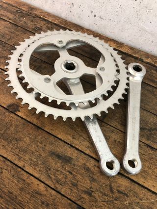VINTAGE MAXY ALUMINUM CRANKS AND SPROCKETS FOR 10 SPEED 165MM FORGED ARMS 6