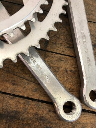 VINTAGE MAXY ALUMINUM CRANKS AND SPROCKETS FOR 10 SPEED 165MM FORGED ARMS 7