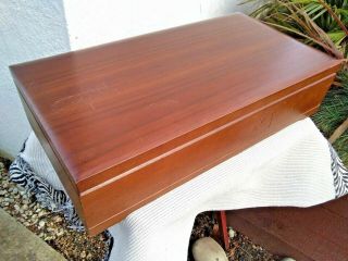 Very Large Vintage Wooden Cutlery Canteen Box / Storage Box