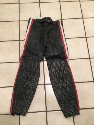 Vintage 70s 80s Bill Walter Leather Hollywood Motorcycle Moto Racing Bmx Pants