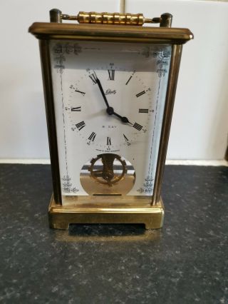Vintage German 8 Day Brass Carriage Clock