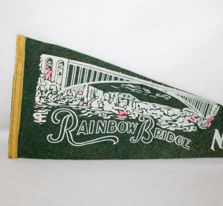 Vintage “RAINBOW BRIDGE NIAGRA FALLS CANADA” 23 1/4” Felt Pennant 5