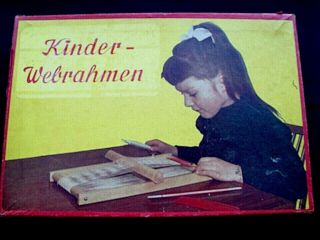 Vintage Child’s German Wooden Weaving Loom “kinder Webrahem”