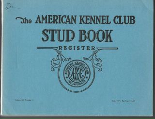 Akc American Kennel Club Stud Book May 1973