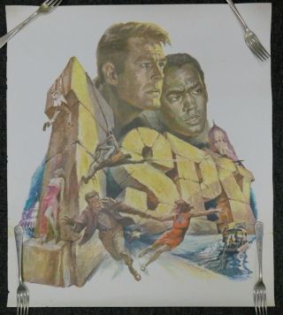 Vintage 1960s Nbc I Spy Tv Show Promo Poster 24x21