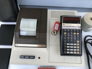 Vintage Texas Instruments Pc100a Sr - 52 Calculator Printer Print Security Cradle