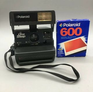 Vintage Polaroid One Step Instant 600 Film Camera W/film - - B3