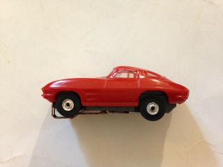 VTG 1960 ' s Aurora Red ' 63 Corvette Split Window T - Jet HO Slot Car Minty 5