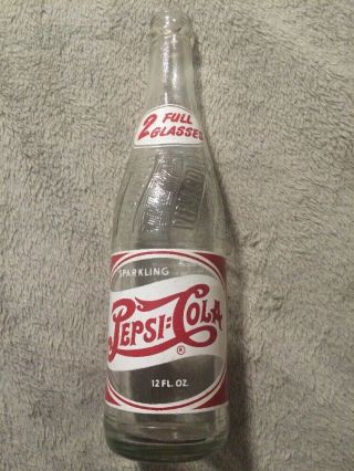 Vintage Pepsi:cola 2 Full Glasses Double Dot Soda Bottle Fayetteville,  Nc 