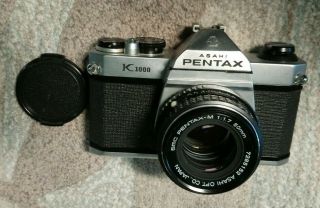 Pentax Asahi K1000 35mm Slr Film Camera Pentax - M 1:1.  7 50mm Lens