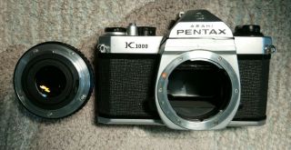 Pentax Asahi K1000 35mm SLR Film Camera Pentax - M 1:1.  7 50mm Lens 6