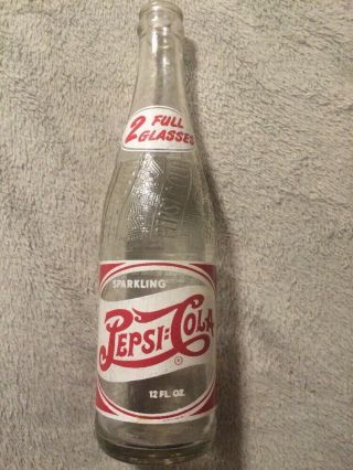 Vintage Pepsi:cola 2 Full Glasses Double Dot Soda Bottle Winston - Salem,  Nc