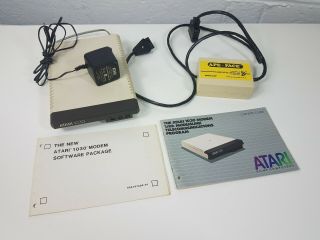 Atari 1030 Vintage Modem Powers On With Manuals Rare