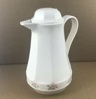 Vintage Thermos Insulated Coffee Carafe Pitcher West Germany Floral Trim No 430