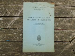 Vintage Ww2 Arp Home Front Book Provision Of Air Raid Shelters In Basements 1939