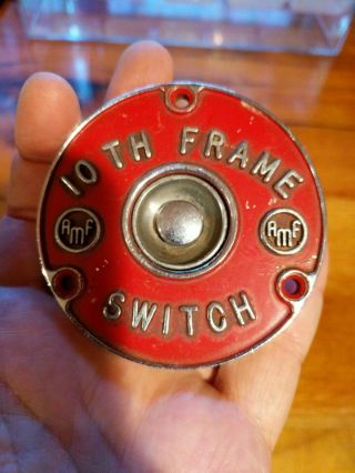 Vintage Amf 10th Frame Bowling Ignition Switch Button - Red