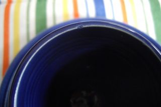Vintage Fiesta COBALT BLUE Demitasse Stick Cup & Saucer 3