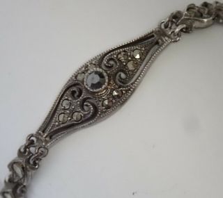 Vintage Art Deco Sterling Silver Marcasite Bracelet