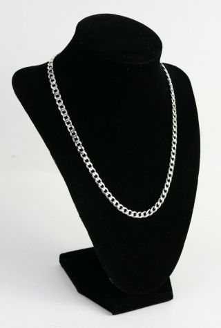 Vintage 925 Sterling Silver Stunning Italy Medium Curb Chain Link Necklace 24.  4g