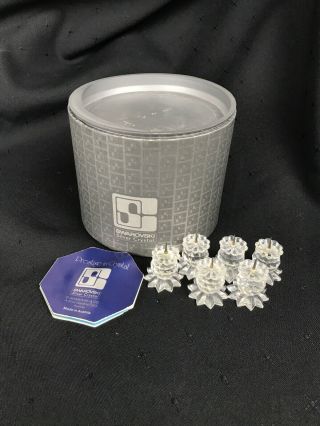 Vintage Swarovski 6 Crystal Ball Pin 1.  5 In Candle Holders