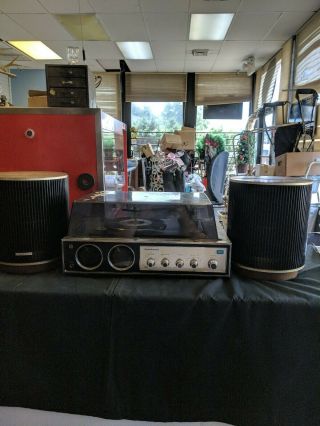 Vntg Panasonic Sd - 84 Am/fm Music Center W/turntable & Speakers