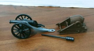 Vintage Marx Civil War Blue & Gray Military Play Set Cannons Mortar