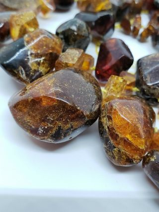 Chunky Vintage Raw Rough Cut Baltic Amber Graduated Strand For Crafting 3