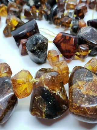 Chunky Vintage Raw Rough Cut Baltic Amber Graduated Strand For Crafting 4