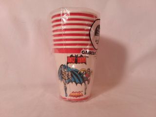 Vintage 1966 Batman & Robin Birthday Party Paper Cups Classic Tv Series