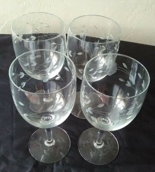 Vintage Set Of 4 Princess House Heritage Wine Water Beverage Glasses