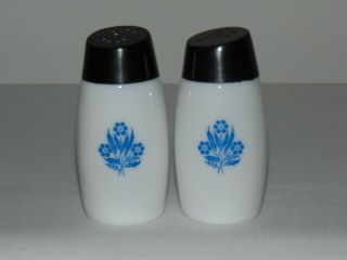 Vintage Milk Glass Cornflower Salt & Pepper Shakers 1970 