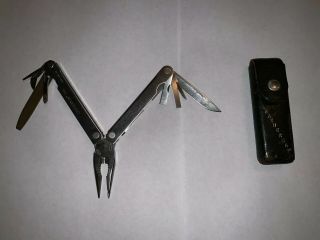 Vintage Leatherman Multi - Tool With Brown Leather Sheath Case